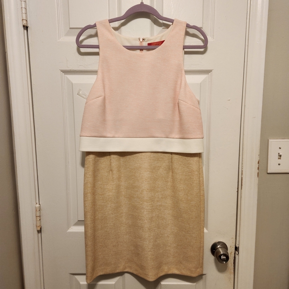 CATHERINE Pink and Gold Sleeveless Dress Size 12
